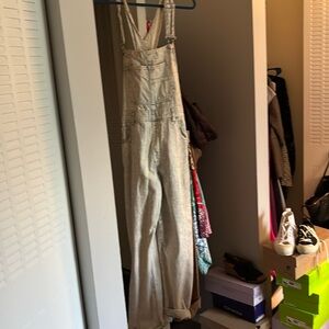 Free people overalls size medium- blue white striped - new never worn